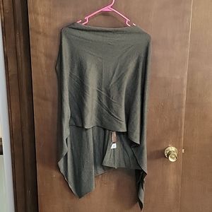 Olive green wool shawl